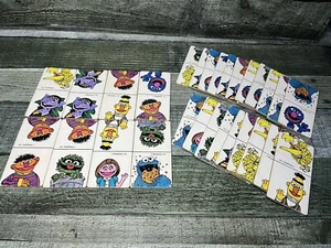 Vintage 1980's Sesame Street Muppets Dominoes Games 28 Dominoes On Cards - Picture 1 of 5