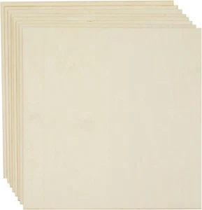 8er Pack 12x12 Holzplatten, dünnes Sperrholz zum Basteln, Malen, DIY, Kunstprojekte, - Bild 1 von 9