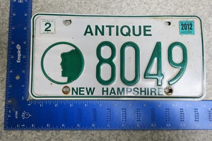 New Hampshire LIcense Plate 2012 Tag NH 12 Antique Auto Old Man Mountain 8049 - Picture 1 of 2