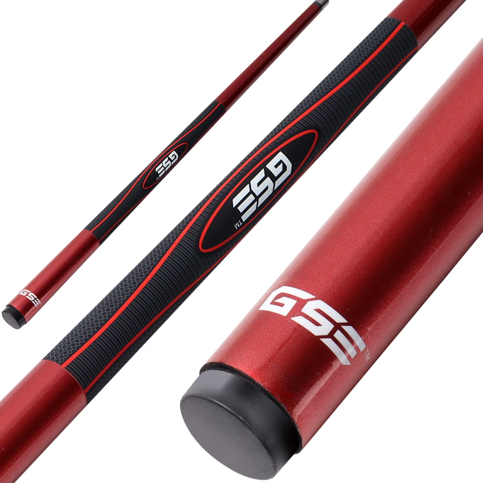 RED 58" 2-Piece Fiberglass Graphite Composite Billiard House/Bar Pool Cue Stick