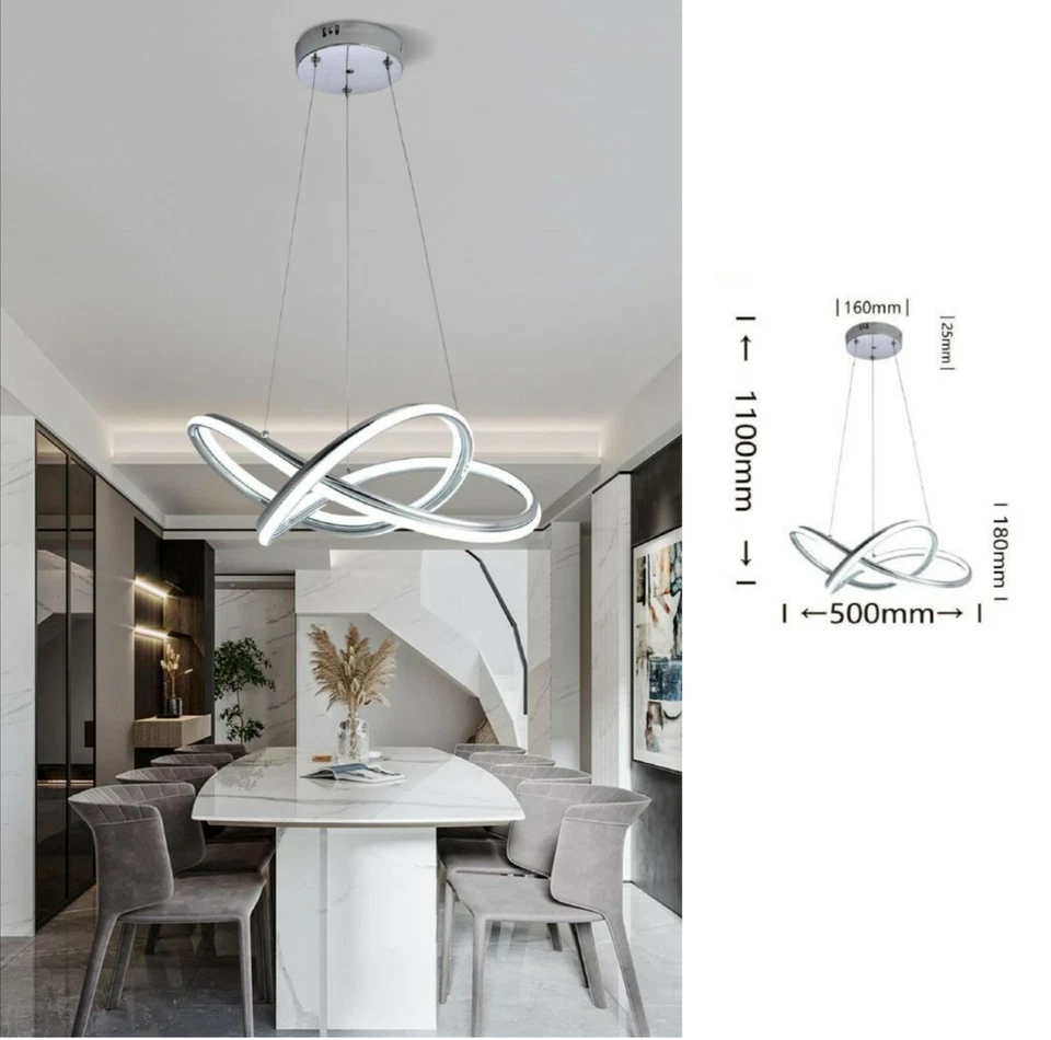 Lampadario a sospensione led intrecciato 60w Argento design moderno Luce Bianca - Immagine 1 di 1