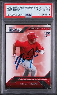 Signed Baseball Card Auto Mike Trout 2009 Tristar Prospects Plus #20 RC PSA/DNA - Image 1 of 2