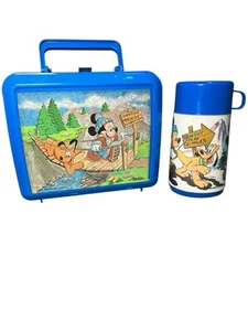 Vintage 80er Disney Mickey Mouse und Pluto Brotdose + Thermosbrücke von Aladdin - Bild 1 von 18