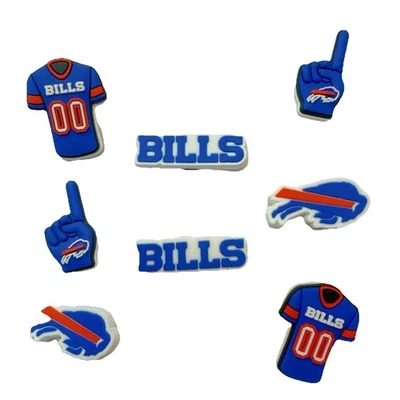 Set of 8 Buffalo Bills Football 1” inch Croc Clog Shoe Charms⚡️FAST SHIPPING - Image 1 of 4