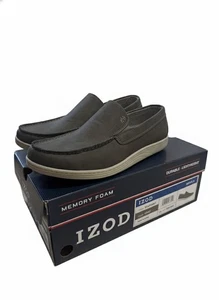 Scarpe da barca Izod da uomo 9 Seapoint grigie antiscivolo spiaggia festa scarpa memory foam NUOVE - Foto 1 di 4