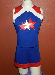 Varsity Cheerleader Uniform Top & Skirt Size Youth X-Large 34"B 25"W Stars - Picture 1 of 8