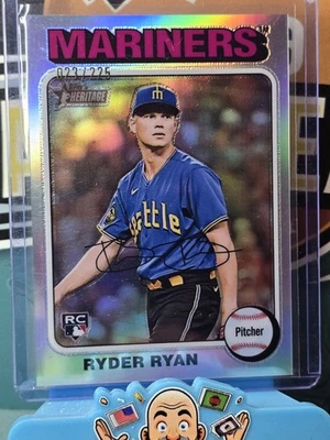 2024 Topps Heritage #326 Ryder Ryan RC Chrome Silver Refractor /225 SP - Image 1 of 2