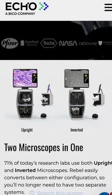 ECHO Rebel REB-01-D vertical | invertido | campo brillante | microscopio de contraste de fase Foto 1 de 2