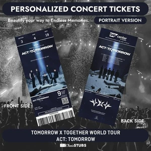 TOMORROW X TOGETHER WORLD TOUR 'ACT: TOMORROW Personalized K-Pop Concert Ticket - Picture 1 of 6