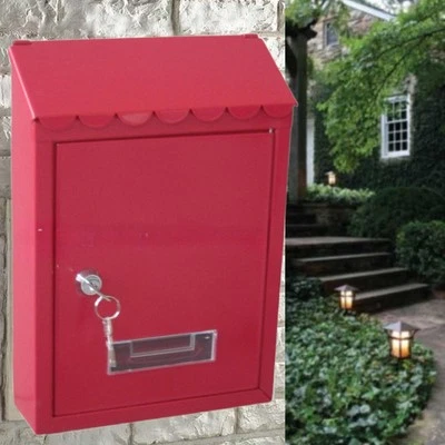 Wall Mount Mailbox Lockable Iron Mail Box for Office Home Decorative Outdoor - Image 1 of 4