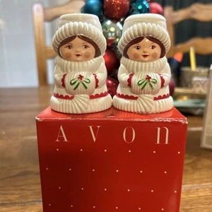 Set di 2 portacandele portacandele 1981 AVON incantatore natalizio vintage - Foto 1 di 5