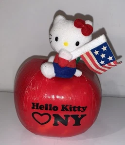 Vintage Hello Kitty I Love NY New York On Apple Flag Plush 6”  Sanrio 2003 RARE - Picture 1 of 6