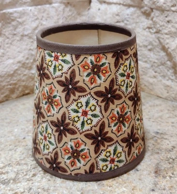 Small Vintage Decorative Paper/Linen Lampshade 4" x 4" - Image 1 of 3