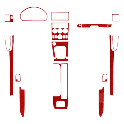 Kits completos de molduras interiores de fibra de carbono real rojas de 27 piezas para BMW Z3 1996-2002 Foto 1 de 4