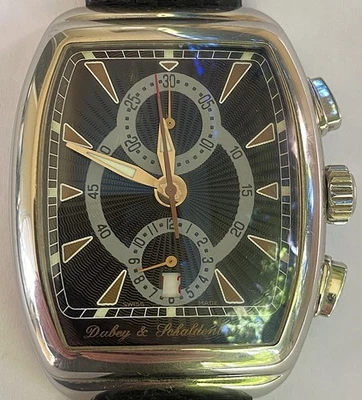 Dubey & Schaldenbrand Gran' Cronógrafo Automático Negro Guilloche Dial Caja Foto 1 de 4