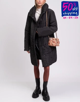 RRP€279 PER TE By KRIZIA Quilted Coat Plus Size 21 US14 M Padded High Neck - Image 1 of 4