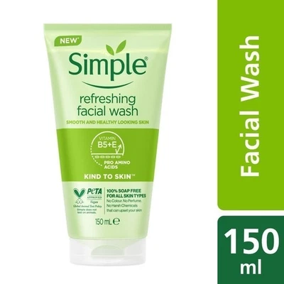 Gel de lavado facial refrescante SIMPLE Kind to Skin 150 ml Foto 1 de 4