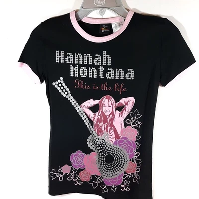 Vintage Hannah Montana Shirt Girls L 10-12 NWT Miley Cyrus Disney Top Flowers - Image 1 of 4
