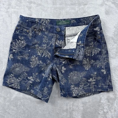 Ralph Lauren Denim Floral Shorts – Size 4 – Blue Cotton Mid-Length - Image 1 of 4