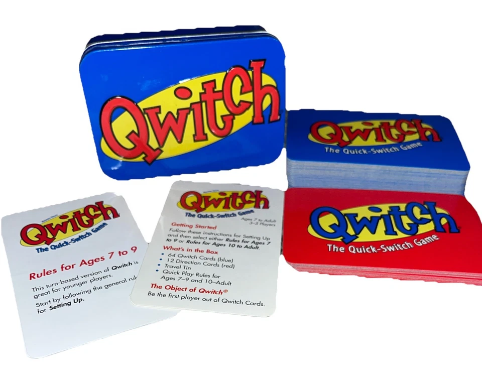 Qwitch Tin Edition, The Quick-Switch Card Game, Out of the Box, 2005 Completo B4 Foto 1 de 3