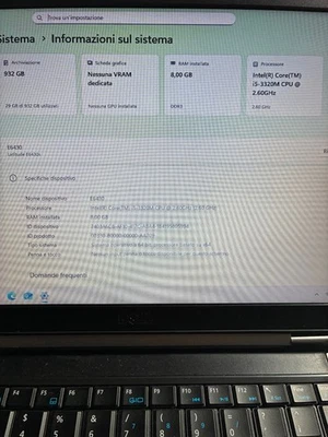 NOTEBOOK DELL LATITUDE E6430 INTEL CORE I5  8GB RAM 1TB SSD WIN11 pro + mouse - Immagine 1 di 4