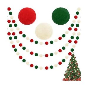 Jishi Christmas Pom Pom Garland Christmas Tree Decorations Indoor Home Room D... - Picture 1 of 6