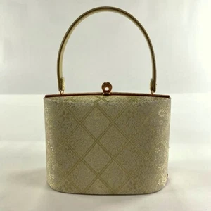 Japanische Kimonotasche SEIDE, Formsituation, Goldfaden, kariert, 13x20x9cm, 0,3693 - Bild 1 von 4