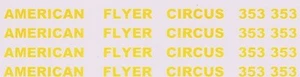 American Flyer Circus Circus Decals 353 - Picture 1 of 1