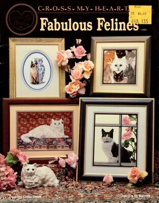 FABULOUS FELINES Counted Cross Stitch Pattern Booklet by Melinda, Cross My Heart - Image 1 of 3