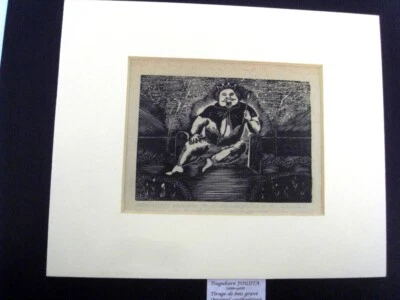 FOUJITA TSUGUHARO (1886-1968) 2 TIRAGES BOIS GRAVES - 1929 "SCÈNES DE GENRE" -F2 - Photo 1/4