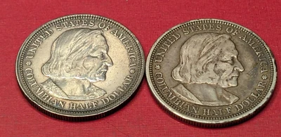 Lot of 2 Columbian Exposition Silver Half Dollars 50c 1892 & 1893 250239 - Image 1 of 4