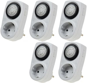 5x Zeitschaltuhr Steckdose Timer Zeitschalter Mechanische Schaltuhr Dauerbetrieb - Bild 1 von 1