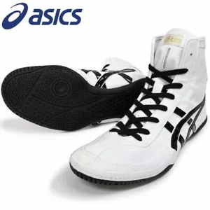 Scarpe da boxe Asics Wrestling bianche x nere 1083A001 design speciale nuove JPN - Foto 1 di 16