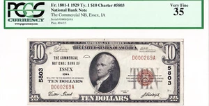 $10 1929 T1 National ESSEX Iowa IA "Mega Rare" ((Only 5 on Census)) Best Known! - Picture 1 of 2
