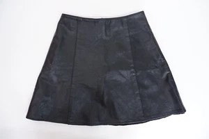 Outer Edge Womens Leather Mini Skirt W24” L15.5” Black - Picture 1 of 7