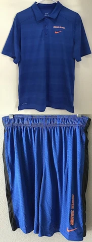 Boise State Broncos NCAA Nike Orange Blue Men's M 🏀 Shorts Polo Lot 27644X ES1 Cover