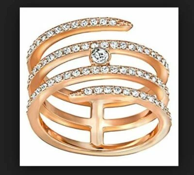 Anillo Creatividad Swarovski Enrollado Oro Rosa Talla 52/6 55/7 58/8 60/9 Nueva Caja $129 Foto 1 de 2