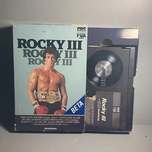 1982 Rocky III - 3 Beta NOT VHS Tape - CBS Fox Video Big Box Red Label Pull Out - Picture 1 of 18