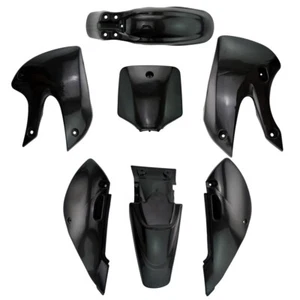 KAWASAKI KLX110 KX65 DRZ110 KLX DRZ 110 KX 65 BLACK PLASTIC FENDER FAIRINGS KIT - Picture 1 of 2