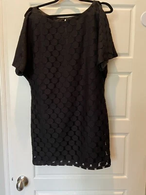 Vestido feminino Aidan Mattox preto de renda manga aberta tamanho 4 - Imagem 1 de 4