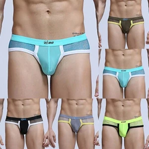 Mesh Breathable Panties Pouch Panties Solid Color Breathable Low Waist - Picture 1 of 24