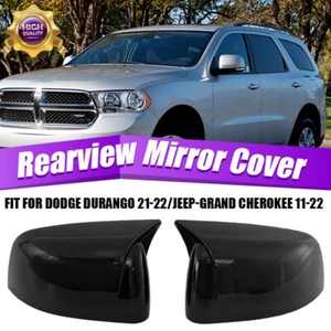 OX Horn Style Mirror Cover Cap Assemblies For Jeep Grand Cherokee 2011-22 Black - Foto 1 di 10