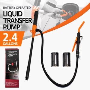 2.4 Gallons Battery Operated Electric Syphon Pump Fuel Transfer Petrol Oil Water - Picture 1 of 12