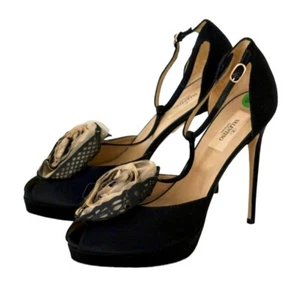 Valentino Garavani Damen T-Riemen Stiletto Peeptoe High Heels Schwarz EUR40,5 - Bild 1 von 12