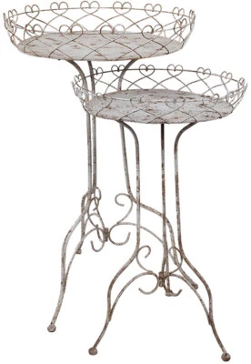 Clayre & Eef 5Y1239 Pflanzentisch Set Ø 52x84/ Ø 42x66 cm - Bild 1 von 4