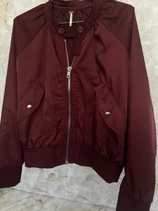 Free People weinrote Bomberjacke Damen Gr. S - Bild 1 von 12