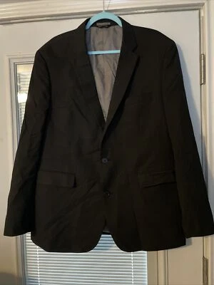 Chaqueta de traje negra a rayas Beverly Hills Polo Club para hombre 36R Foto 1 de 4