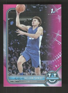 2021 Bowman University #48 Kellan Grady 1st Pink Refractor Basketball Card