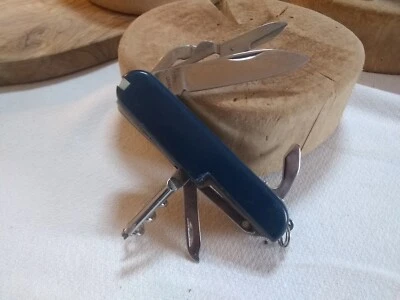 Vintage  3” Blue Stainless Multi Tool Folding Pocket Knife Great Tool! - Image 1 of 4