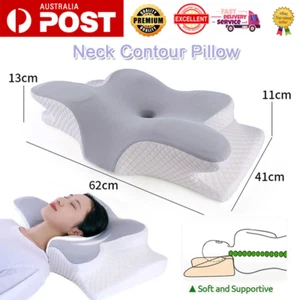 Neck Contour Pillow Memory Soft Orthopedic Cervical Rebound Support Cushion 2024 - Picture 1 of 12